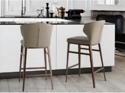 Tabouret En Croûte De Cuir Et Acier Bronze 4000 ANGEL CERDA -Electroménager Soldes tabouret haut 18438021