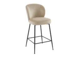 Lot De 2 Tabourets De Bar En Velours Et Métal Noir - Beige - POLPONA De Pascal MORABITO -Electroménager Soldes tabouret haut 18818571