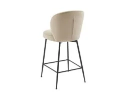 Lot De 2 Tabourets De Bar En Velours Et Métal Noir - Beige - POLPONA De Pascal MORABITO -Electroménager Soldes tabouret haut 18818577