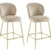 Lot De 2 Tabourets De Bar En Velours Et Métal Doré - Beige - POLPONA De Pascal MORABITO 2 Lot De 2 Tabourets De Bar En Velours Et Métal Doré - Beige - POLPONA De Pascal MORABITO -Electroménager Soldes tabouret haut 18819315