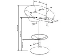GASTON Tabouret De Bar En Cuir Synthétique - Noir -Electroménager Soldes tabouret haut 18834759