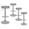 SMIDO - Lot De 4 Tabourets Réglables Simili Gris 2 SMIDO - Lot De 4 Tabourets Réglables Simili Gris -Electroménager Soldes tabouret haut 19117227