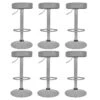 SMIDO - Lot De 6 Tabourets Réglables Simili Gris -Electroménager Soldes tabouret haut 19117237