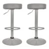 SMIDO - Lot De 2 Tabourets Réglables Simili Gris -Electroménager Soldes tabouret haut 19117247