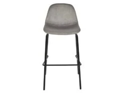 KONAE - Lot De 6 Tabourets De Bar En Velours Côtelé Gris -Electroménager Soldes tabouret haut 19125413