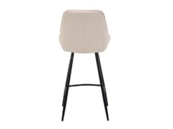 Lot De 2 Tabourets De Bar En Velours Côtelé Et Métal Noir - Crème - MASURIE -Electroménager Soldes tabouret haut 19389375