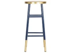 Tabouret De Bar & De Comptoir Fer Verre En Doré, 34 X 34 X 76.2 Cm