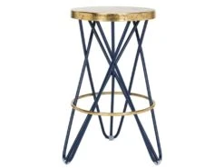 Tabouret De Bar & De Comptoir Fer Verre En Doré, 43 X 43 X 60.96 Cm
