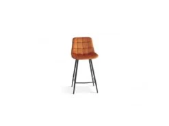 Chaise De Comptoir 'Jute' Velours Orange, Dimensions : H95 X L46 X P36 Cm -Electroménager Soldes tabouret haut 20001721