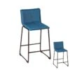 Duo De Tabourets De Bar Turquoise Tissu/Métal - GANR - L 41 X L 45 X H 93 Cm -Electroménager Soldes tabouret haut 20002707