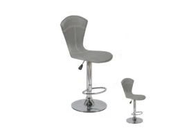 Duo De Tabourets De Bar Gris - VIABEL - L 41 X L 46 X H 45 / 117 Cm