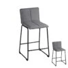 Duo De Tabourets De Bar Gris Tissu/Métal - GANR - L 41 X L 45 X H 93 Cm -Electroménager Soldes tabouret haut 20002751