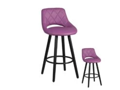 Duo De Tabourets De Bar Violet - NUF - L 39 X L 43 X H 91 Cm
