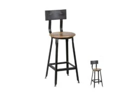 Duo De Chaises De Bar Basses - KAJC - L 34,5 X L 39 X H 104 Cm