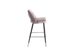 Duo De Tabourets De Bar Métal/Tissu Rose - YIZI -Electroménager Soldes tabouret haut 20939931