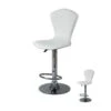 Duo De Tabourets De Bar Blanc - BELVIA -Electroménager Soldes tabouret haut 21136389