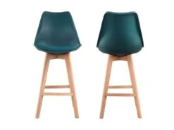Lot De 2 Tabourets Scandinaves SVEN Bleus Avec Coussin - HAPPY GARDEN -Electroménager Soldes tabouret haut 21834973