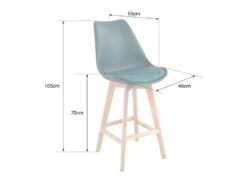 Lot De 2 Tabourets Scandinaves SVEN Gris Avec Coussin - HAPPY GARDEN -Electroménager Soldes tabouret haut 21834995