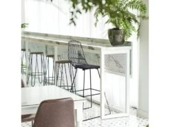 Lot 2 Tabourets De Bar Filaires En Métal Noir Et Coussin Simili - KIRK -Electroménager Soldes tabouret haut 21839621