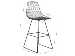 Lot 2 Tabourets De Bar Filaires En Métal Noir Et Coussin Simili - KIRK -Electroménager Soldes tabouret haut 21839625