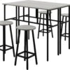 Ensemble Bar 2 Tables Et Tabourets COOKSTOWN Gris Et Noir -Electroménager Soldes tabouret haut 21987135