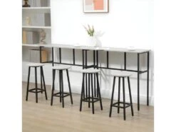 Ensemble Bar 2 Tables Et Tabourets COOKSTOWN Gris Et Noir -Electroménager Soldes tabouret haut 21987141
