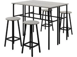 Ensemble Bar 2 Tables Et Tabourets COOKSTOWN Gris Et Noir -Electroménager Soldes tabouret haut 21987143