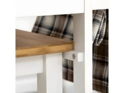 Ensemble Table Bar Et 2 Tabourets REDDICH Blanc Et Bambou Verni -Electroménager Soldes tabouret haut 21987153