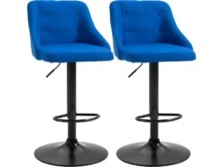 Lot De 2 Tabourets De Bar BRIGGAN Bleu électrique