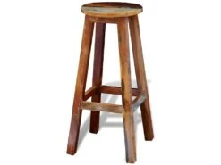 Tabouret De Bar Bois De Récupération Massif