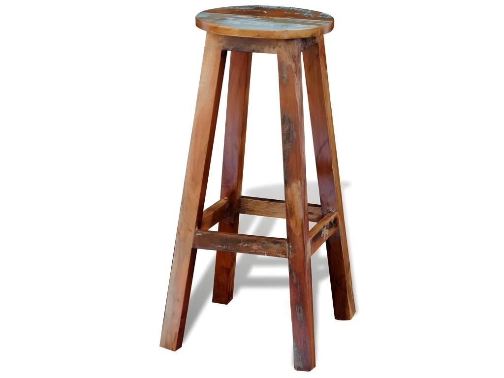 Tabouret De Bar Bois De Récupération Massif 5 Tabouret De Bar Bois De Récupération Massif – Image 3