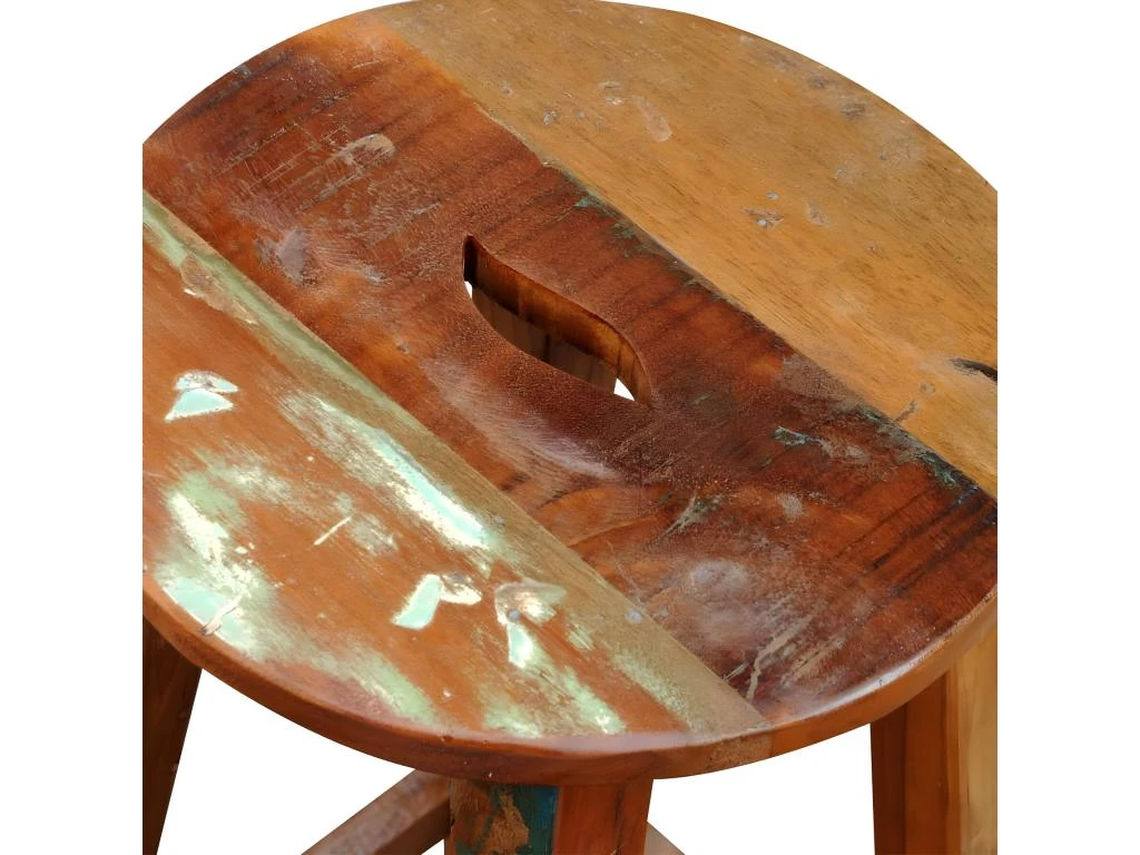 Tabouret De Bar Bois De Récupération Massif 9 Tabouret De Bar Bois De Récupération Massif – Image 7