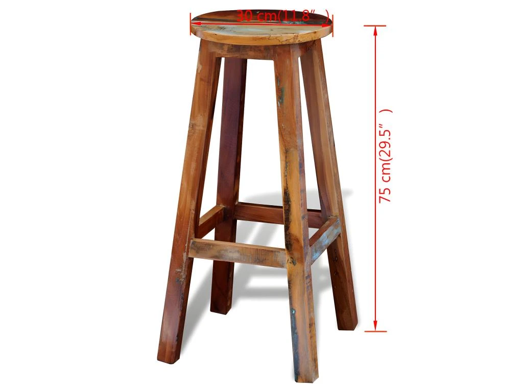 Tabouret De Bar Bois De Récupération Massif 10 Tabouret De Bar Bois De Récupération Massif – Image 8