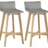 Tabourets De Bar Lot De 2 Bois D'acacia Solide
