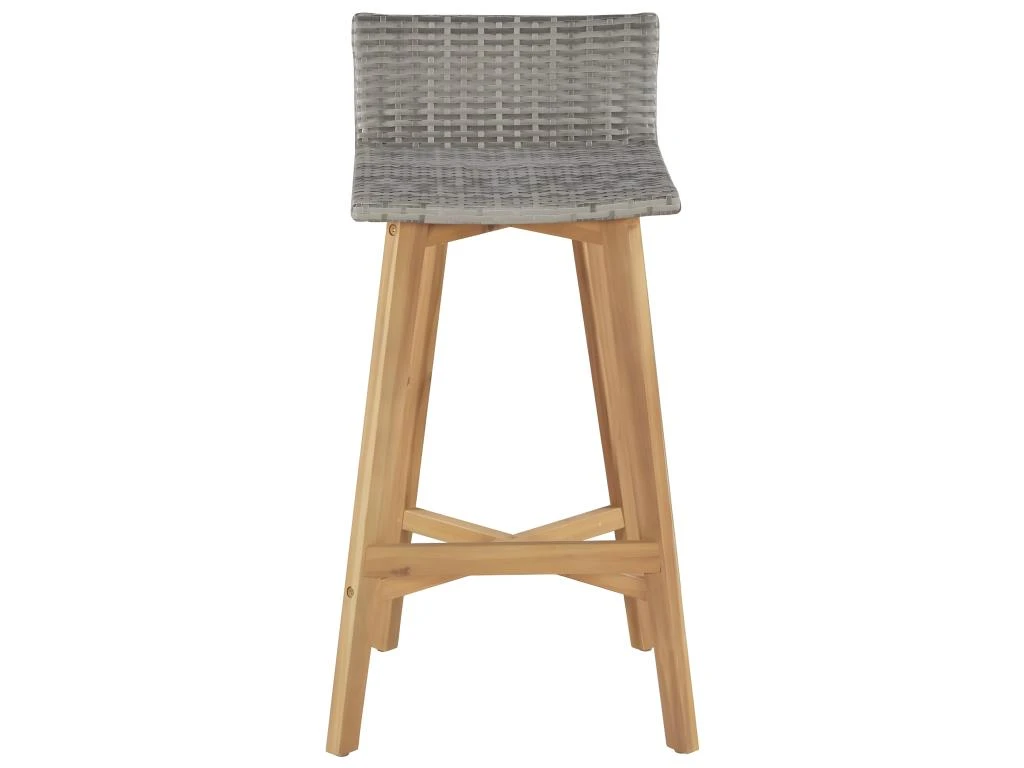 Tabourets De Bar Lot De 2 Bois D'acacia Solide 5 Tabourets De Bar Lot De 2 Bois D'acacia Solide – Image 3