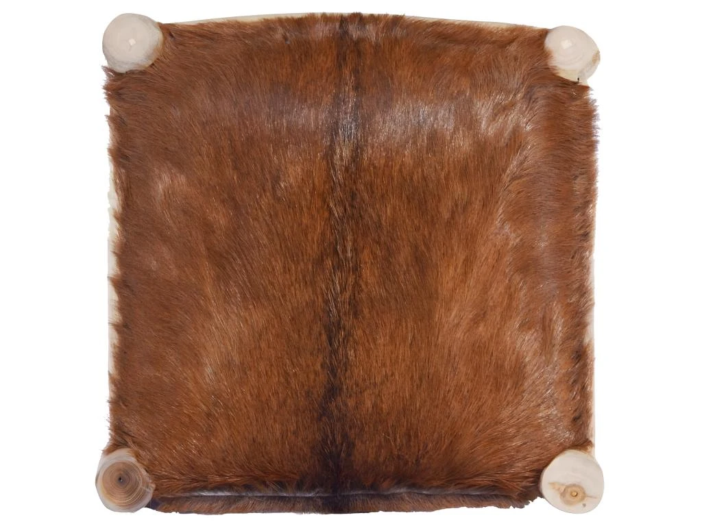 Tabouret De Bar Cuir De Chèvre Véritable Et Bois De Teck Massif 8 Tabouret De Bar Cuir De Chèvre Véritable Et Bois De Teck Massif – Image 6