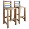 Tabourets De Bar Lot De 2 Bois Massif De Récupération