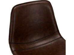 Issa Tabouret De Bar En Similicuir, Marron Foncé, Métal Noir. -Electroménager Soldes tabouret haut 22104083