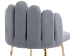 Lot De 2 Tabourets De Bar - Dossier En Forme De Pétale - Pieds Dorés - Velours - Gris -Electroménager Soldes tabouret haut 22137919