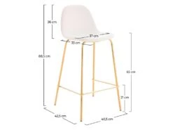 Chaise De Bar Mi-hauteur Henrik En Cuir Synthétique Blanc 65 Cm (lot De 2) -Electroménager Soldes tabouret haut 22349981