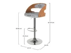 Chaise De Bar Gris Clair Louis 62/84 Cm -Electroménager Soldes tabouret haut 22350087