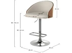 Chaise De Bar Carmelo Beige 63/84 Cm 11 Chaise De Bar Carmelo Beige 63/84 Cm -Electroménager Soldes tabouret haut 22350179