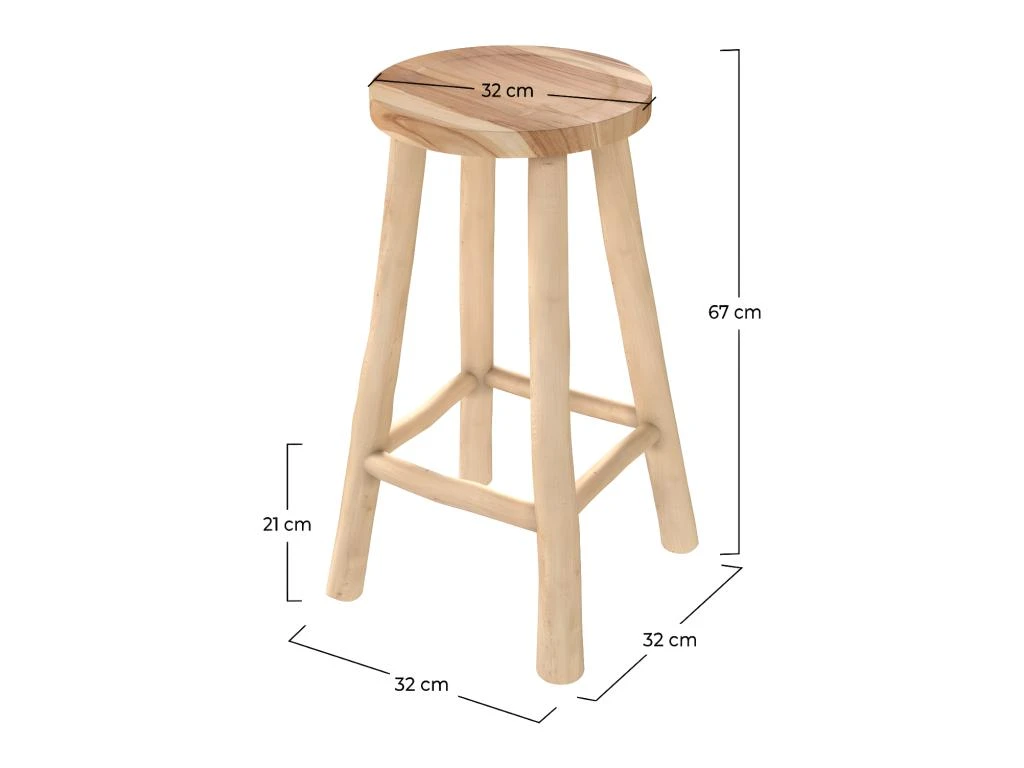 Tabouret De Bar Mi-hauteur Ika 67 Cm 5 Tabouret De Bar Mi-hauteur Ika 67 Cm – Image 3