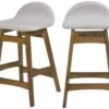 Tabouret De Bar Mi-hauteur Gemma Gris Et Bois Foncé 64 Cm (lot De 2) -Electroménager Soldes tabouret haut 22350365