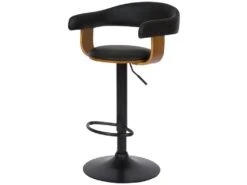 Chaise De Bar Noire Harold Avec Accoudoirs 62/84 Cm