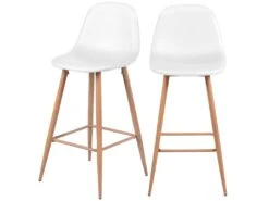 Chaise De Bar Rodrik Blanche 73 Cm (lot De 2)