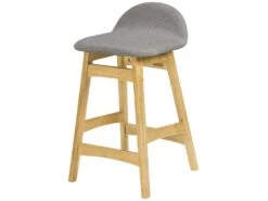 Tabouret De Bar Mi-hauteur Gemma Gris Et Bois Clair 64 Cm (lot De 2) -Electroménager Soldes tabouret haut 22350891