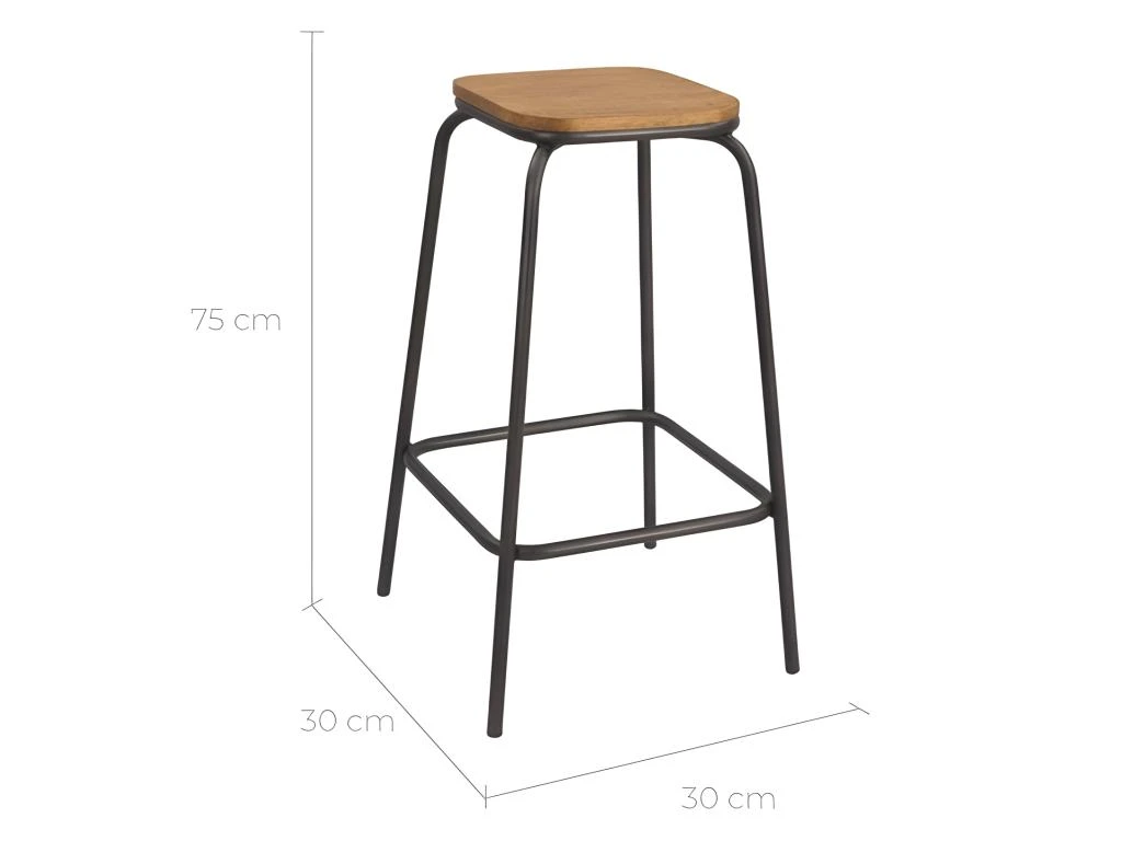 Tabourets De Bar Bibine 75 Cm (lot De 2) 4 Tabourets De Bar Bibine 75 Cm (lot De 2) – Image 2