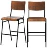 Chaise De Bar Mi-hauteur Clem En Bois Foncé 65 Cm (lot De 2) -Electroménager Soldes tabouret haut 22351251