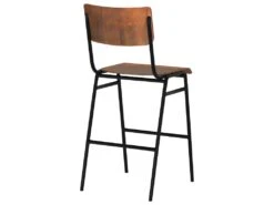 Chaise De Bar Mi-hauteur Clem En Bois Foncé 65 Cm (lot De 2) -Electroménager Soldes tabouret haut 22351259
